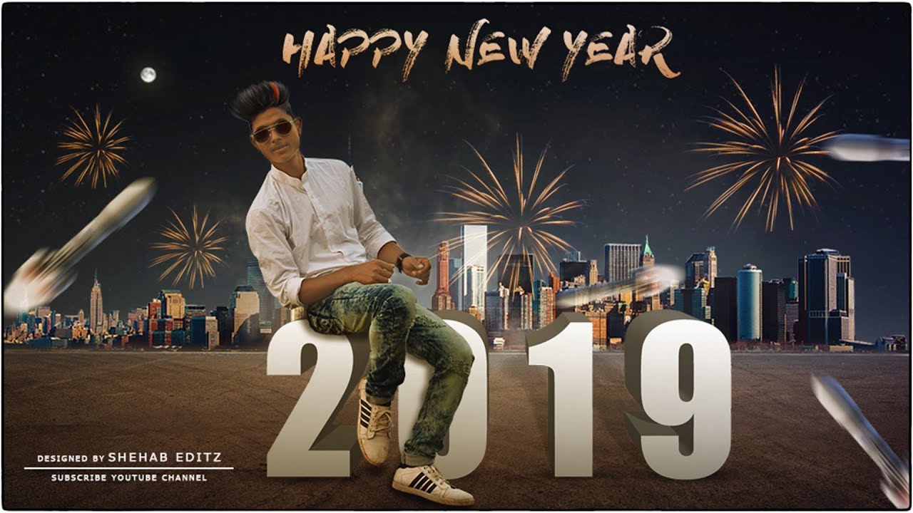 Happy New Year 2019 Photo Editing Tutorial - Photoshop Step by Step