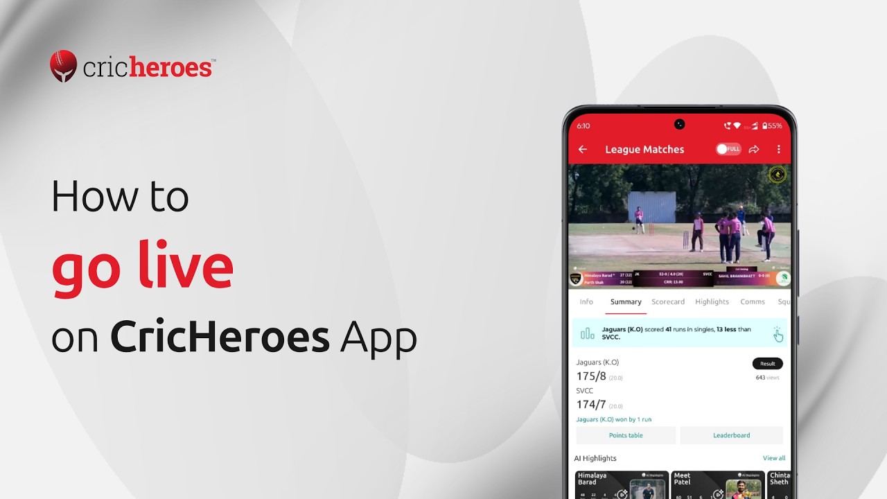 How to Live Stream a Cricket Match from Your Mobile on CricHeroes | English