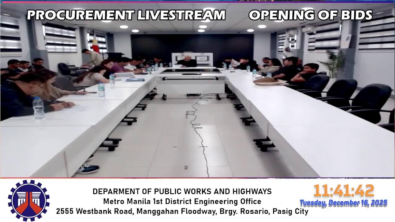 Procurement Livestream for DPWH Metro Manila 1st DEO on December 16, 2025