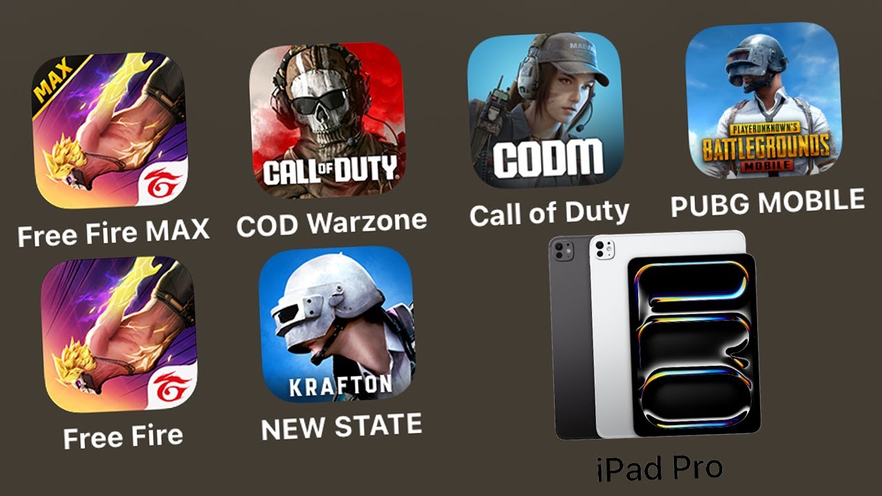 Free Fire MAX,Call Of Duty Warzone Mobile,Call of Duty Mobile,PUBG Mobile,Free Fire,PUBG New State
