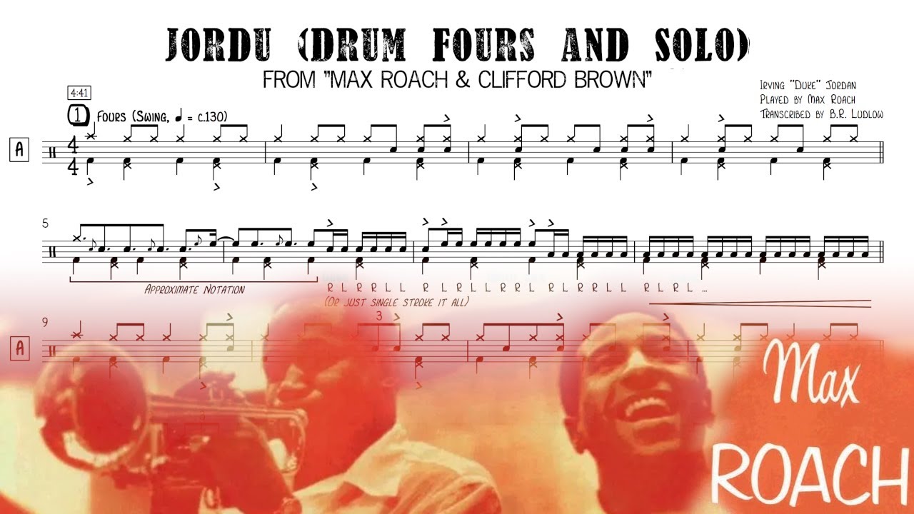 Max Roach Drum Solo on Jordu (Transcription)