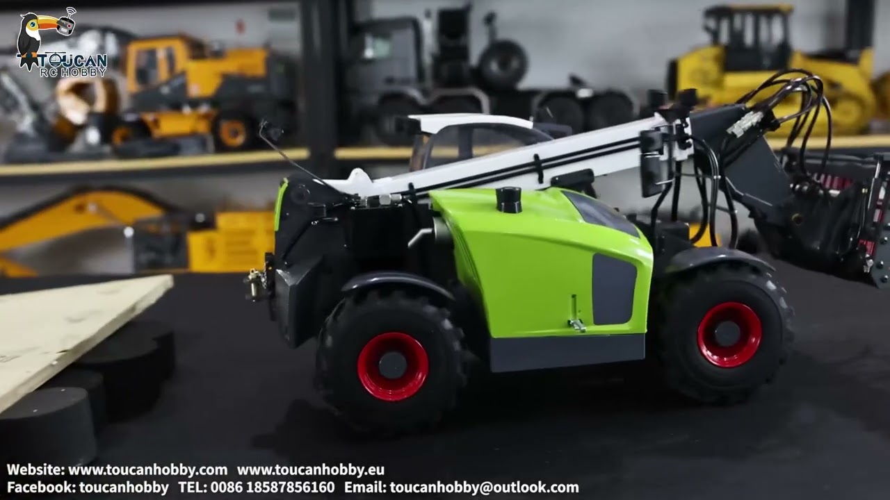 1/14 telescopic multifunctional hydraulic rc forklift JDM-128 with pump ESC motor bucket #rcforklift