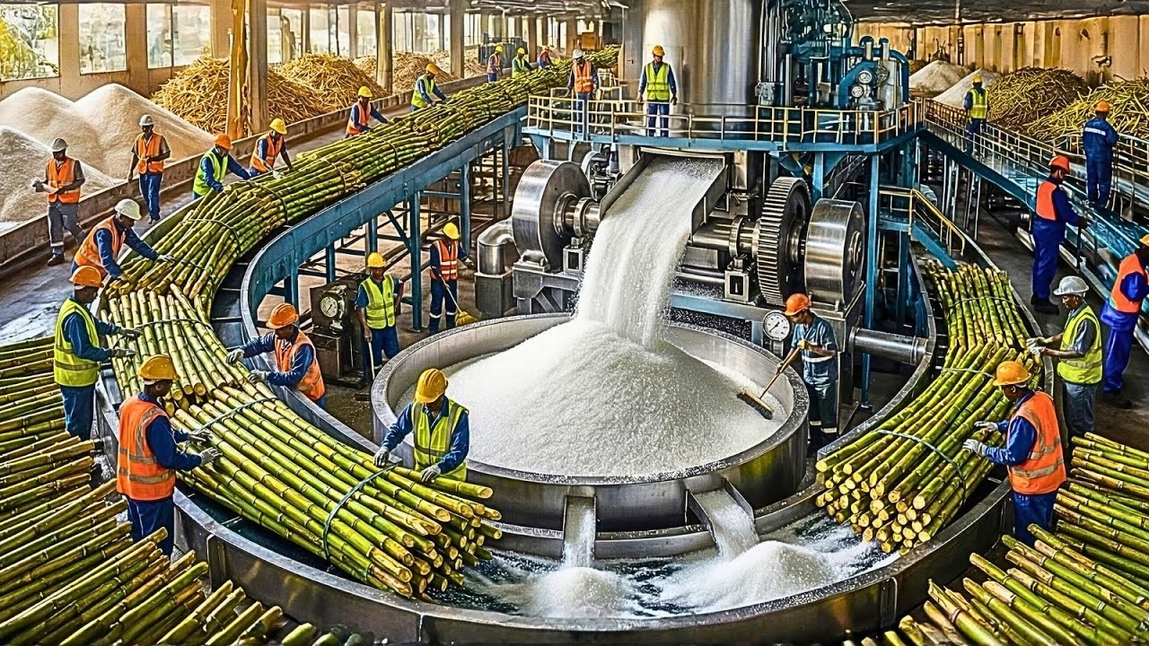 How Sugar Is Made from Sugarcane | Full Process #sugarproduction #howitsmade #sugarfactory
