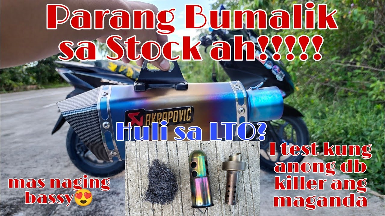 Akrapovic pipe using different silencer/Db killer sound check | Huli sa LTO? | balik stock un tunog