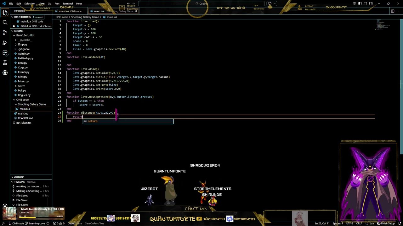 Making Games in Lua | Coding Stream