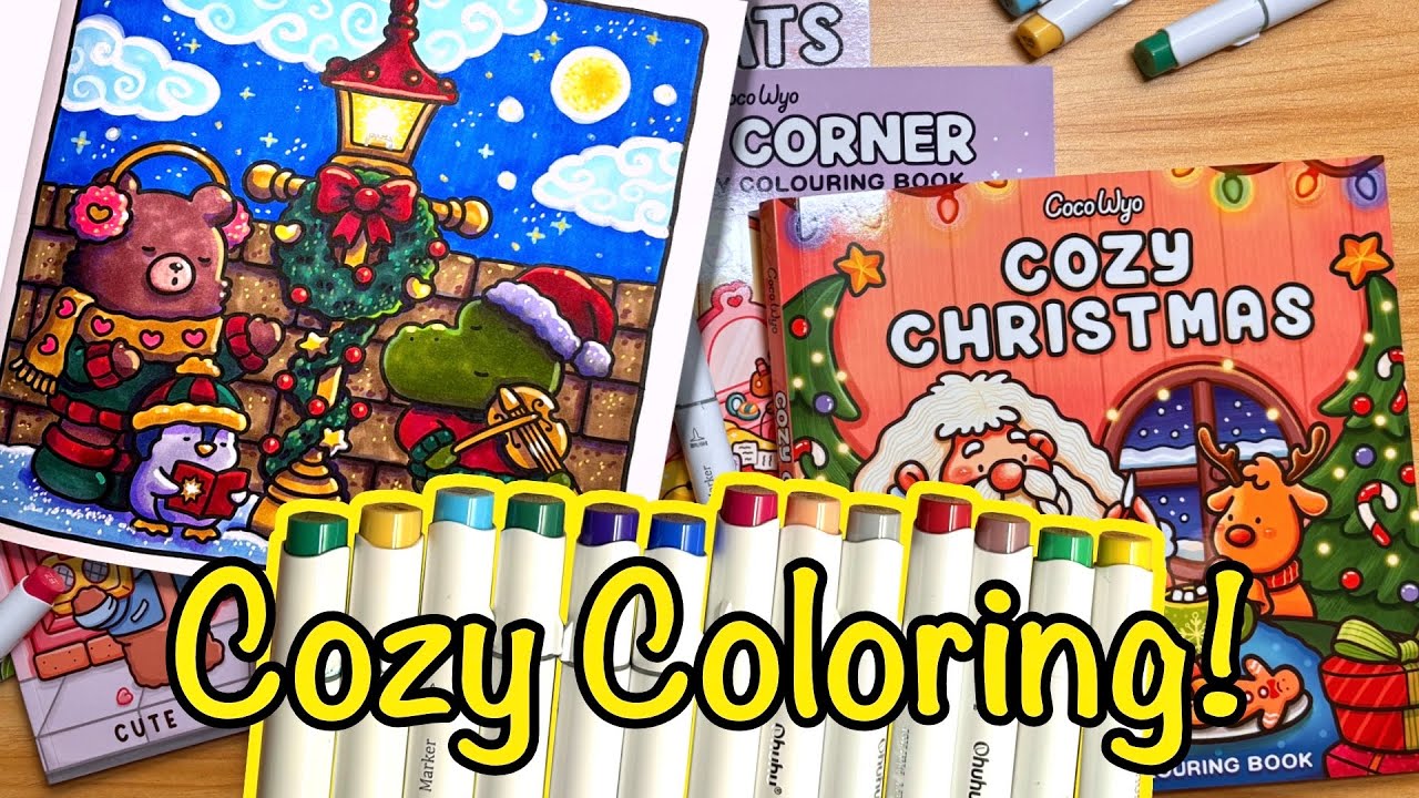 Уютное Рождество ✨ с маркерами Ohuhu! ✨ Раскраска Coco Wyo