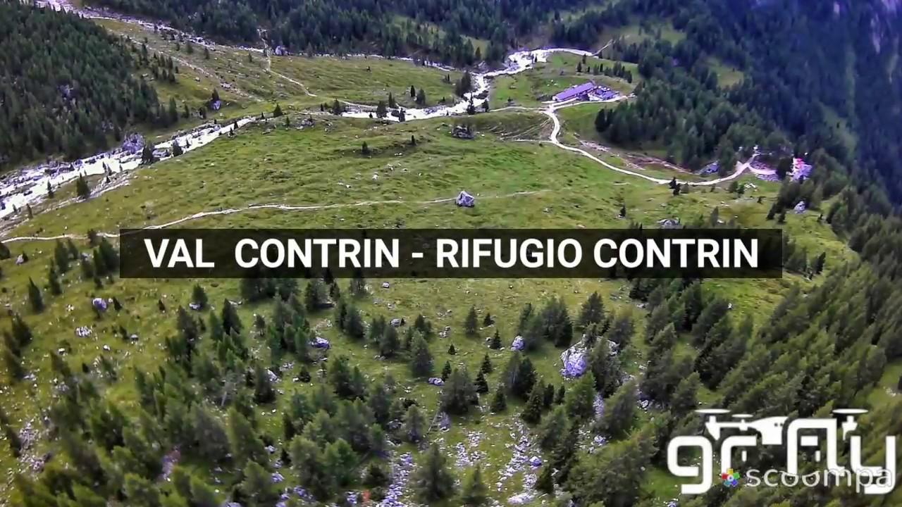 Val di Fassa - Val Contrin - Rifugio Contrin   Aerial footage