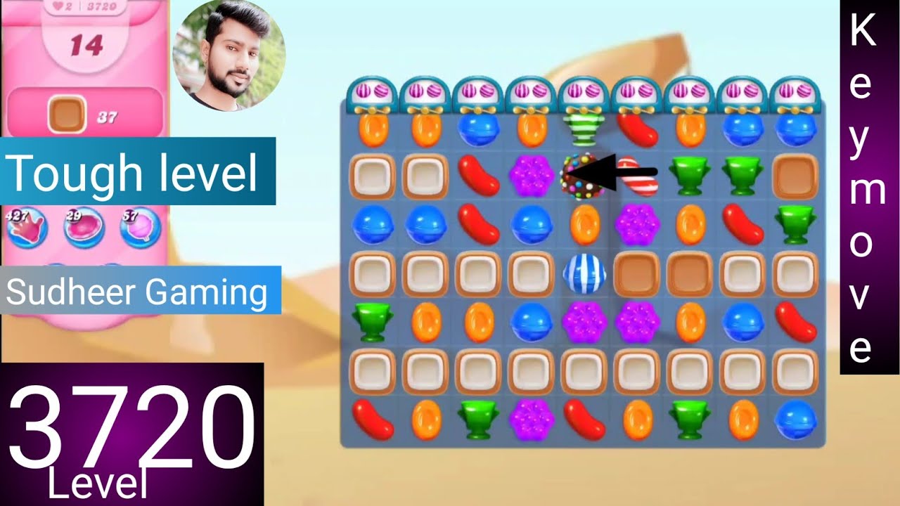 Candy crush saga level 3720 । No boosters । Tough level । Candy crush 3720 help। Sudheer Gaming