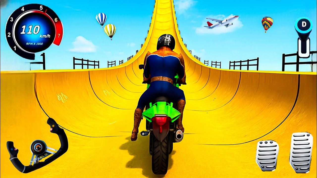 Superhero Tricky Bike Racing Stunt in Impossible Ramp GT Bike Stunts Gameplay