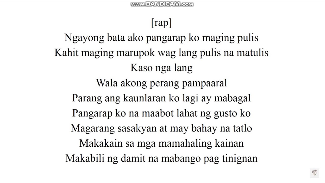 Mangarap ka by Batang Maligaya unofficial Lyric Video