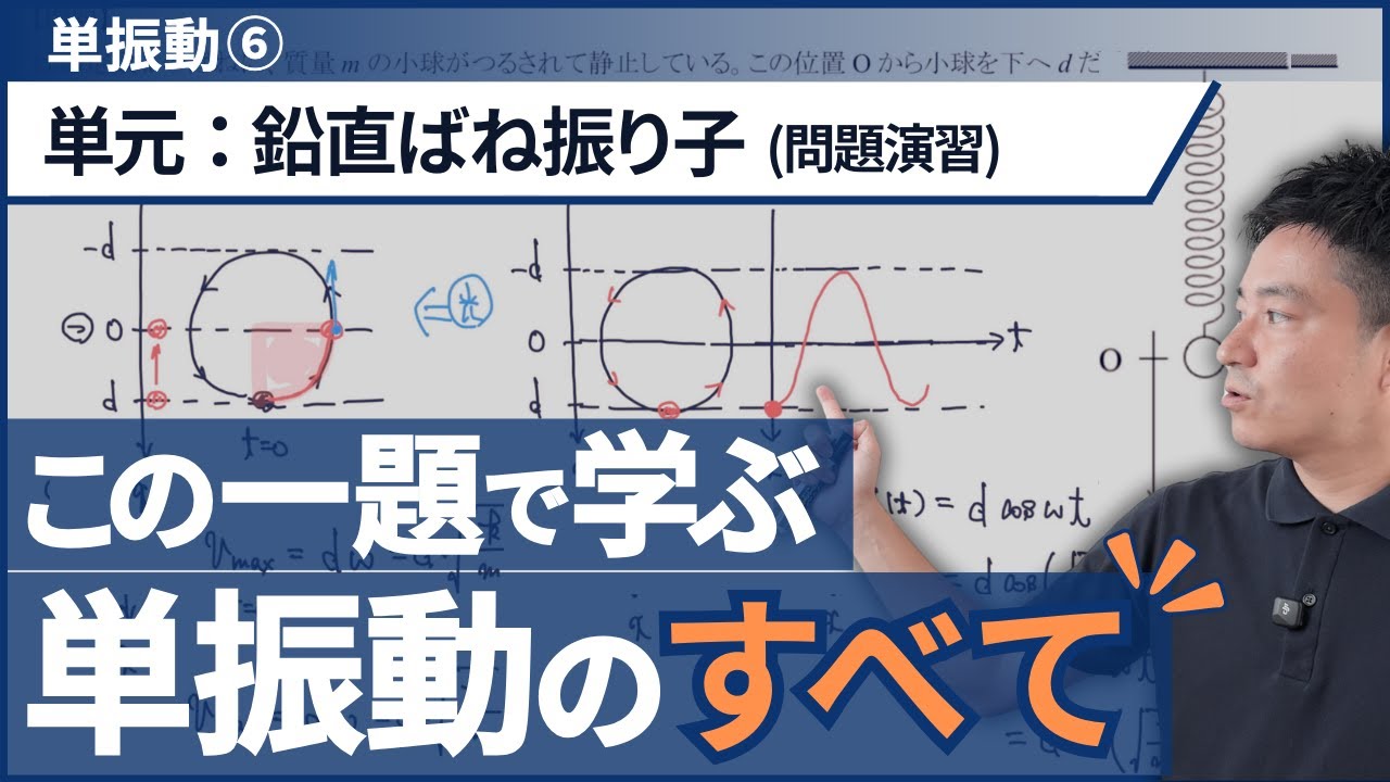 「鉛直ばね振り子」問題演習〜単振動の集大成〜【高校物理】【力学_単振動】