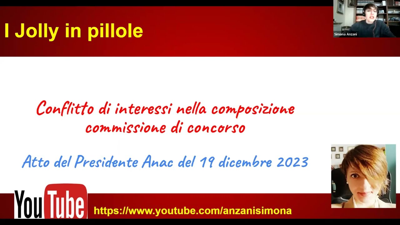 I Jolly in pillole  Conflitto di interessi nella composizione commissione di concorso