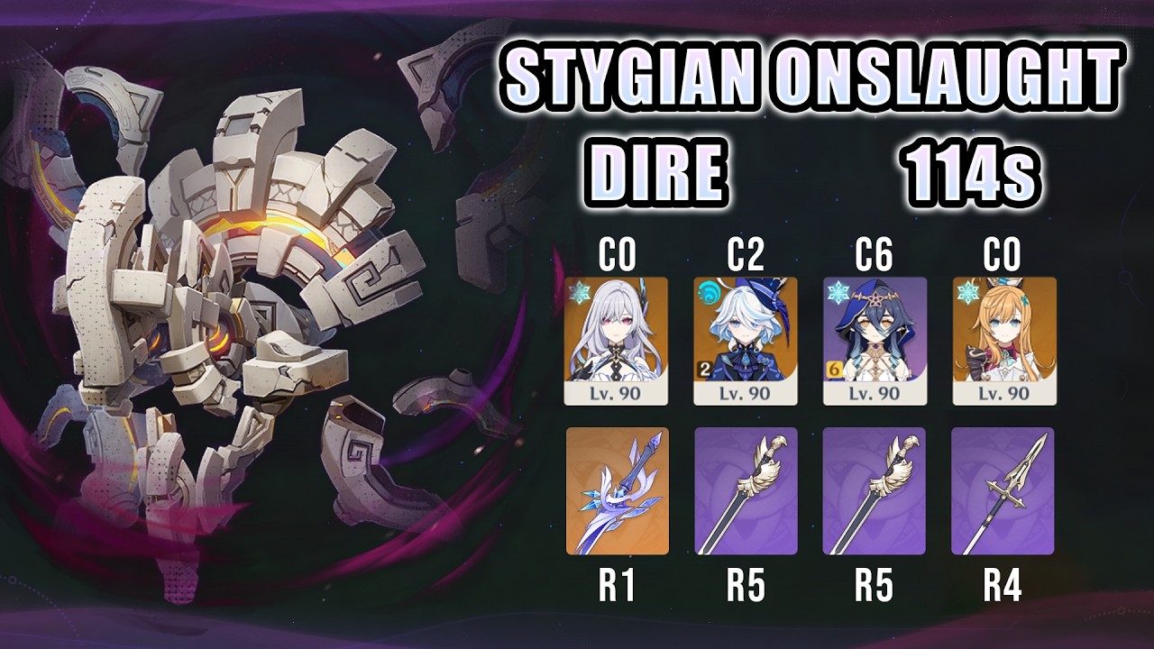 Stygian Onslaught - Dire 6 - Cryo Automaton - C0 Skirk, C2 Furina, C0 Escoffier, C6 Layla