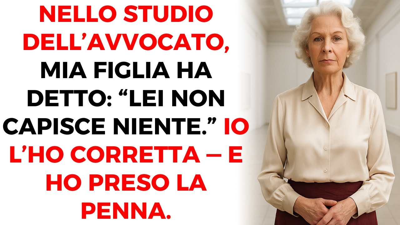 Nello Studio dell’Avvocato, Mia Figlia Ha Detto: “Lei Non Capisce Niente.” Io L’Ho Corretta — e…