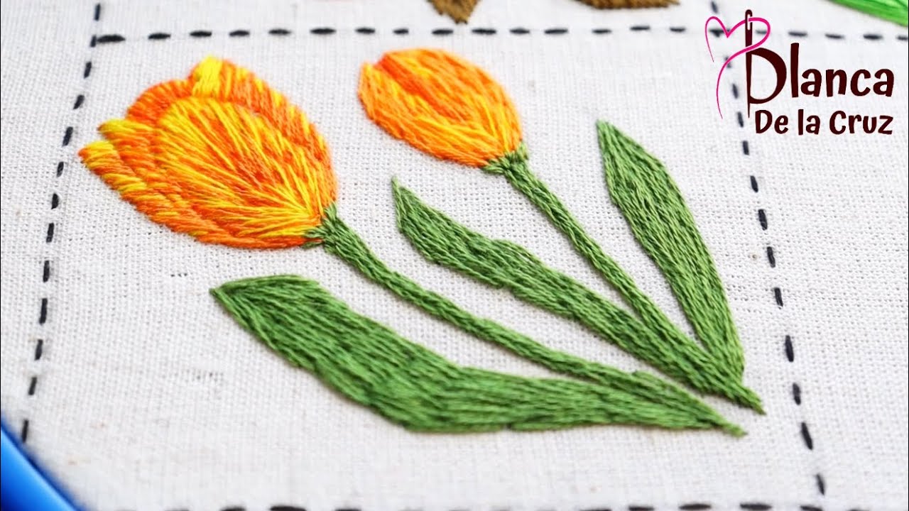 Bordado botánico: Flor de tulipán