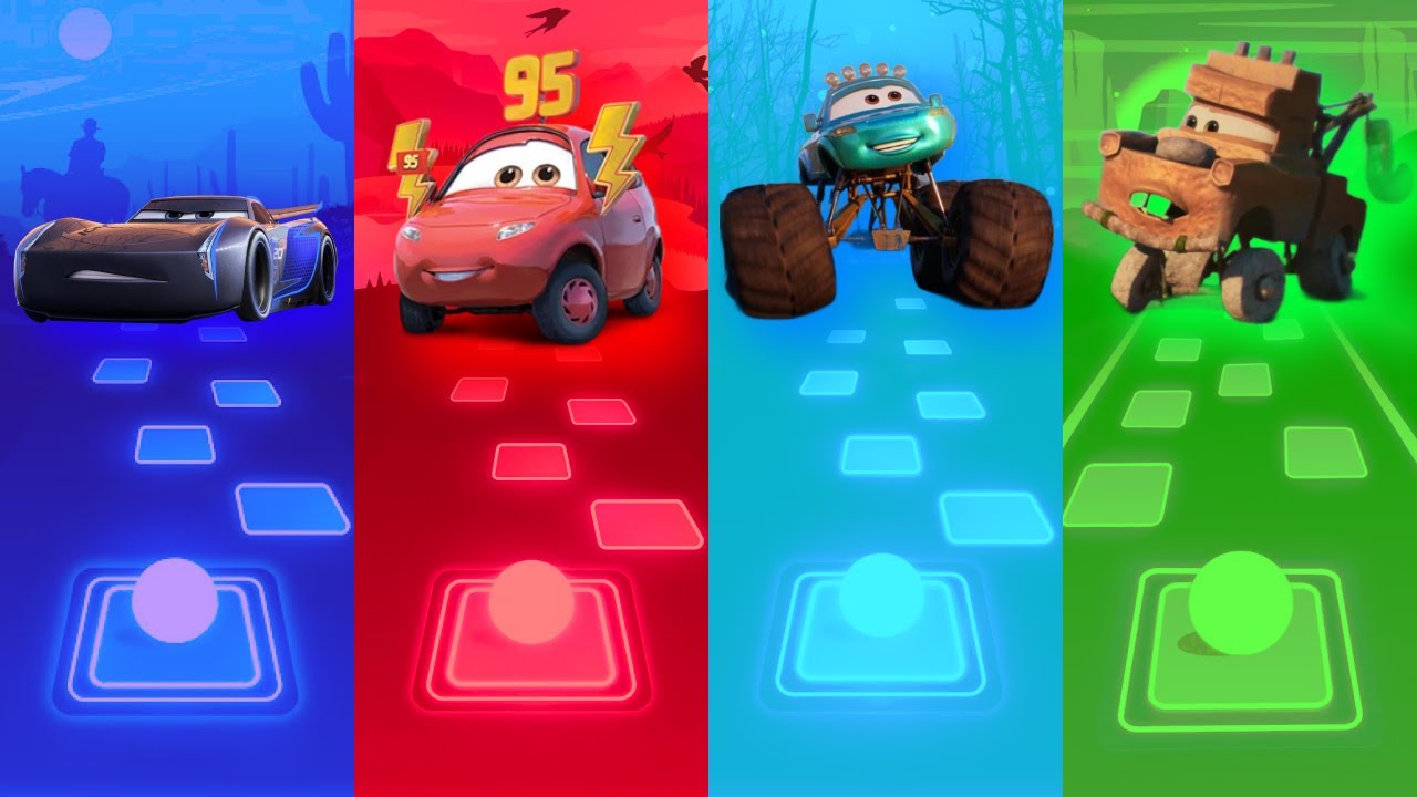 Cars Team Jackson Storm - Mia - Ivy - Ancient Mater | Tiles Hop #tileshop 🤔😊😍