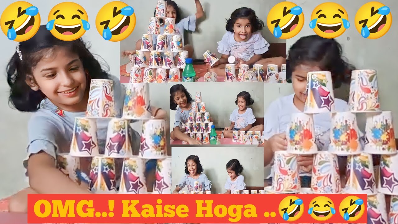 Cup Pyramid Challenge🥳| Who Will Win Pyramid Challenge Game 🥰| It's Funny 🤣🤣