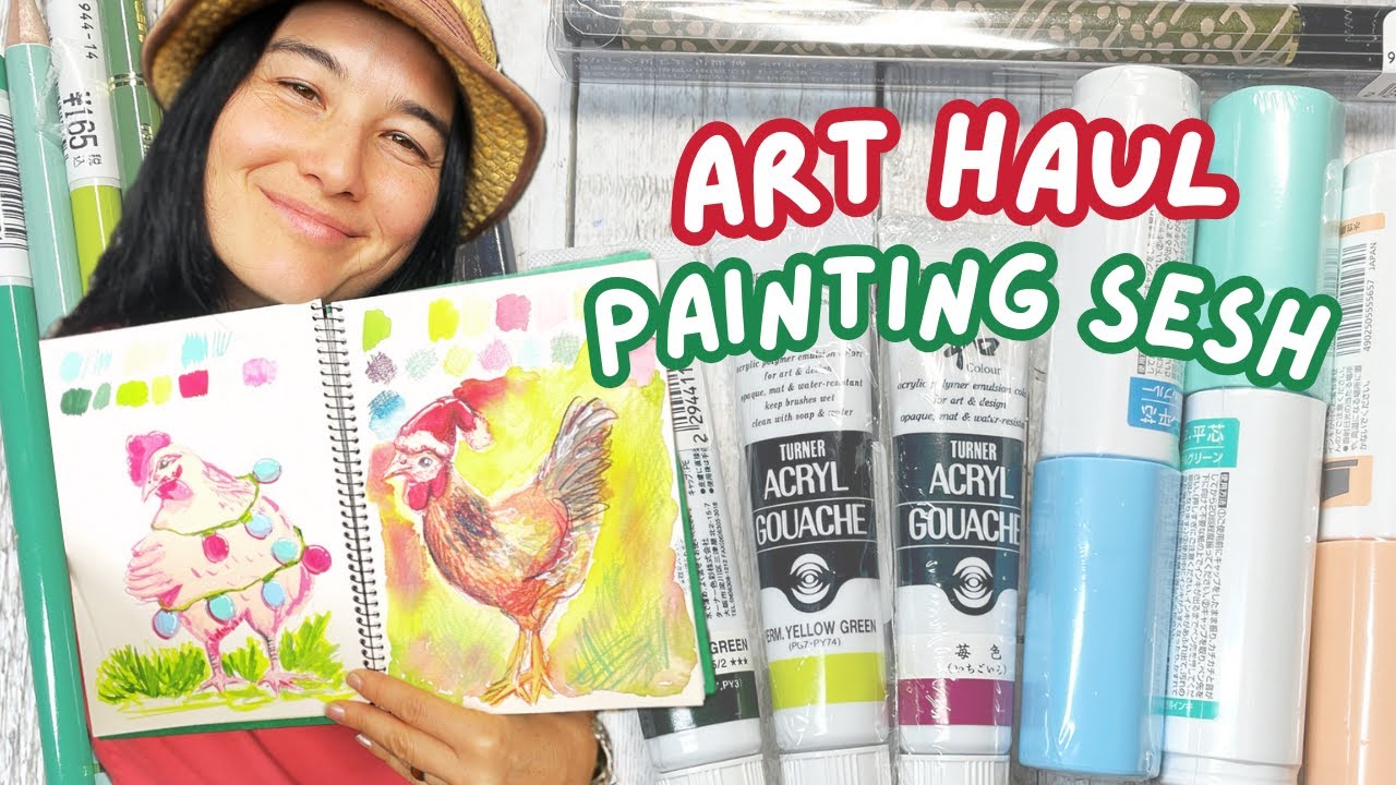Japan ART HAUL: Testing Turner Gouache, Maruman sketchbooks, Juice paint markers, Kissho watercolors
