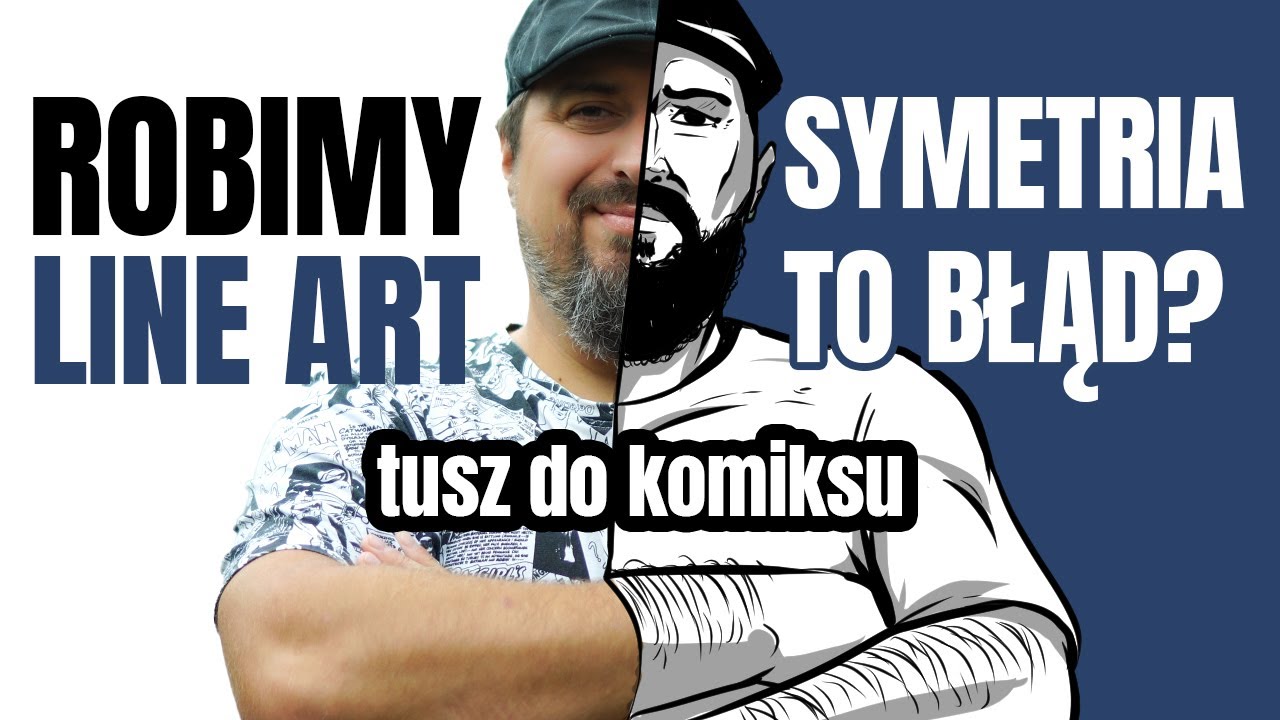 Jak rysować SYMETRYCZNE twarze? TUSZUJEMY szkic na TABLECIE GRAFICZNYM w Clip Studio Paint.