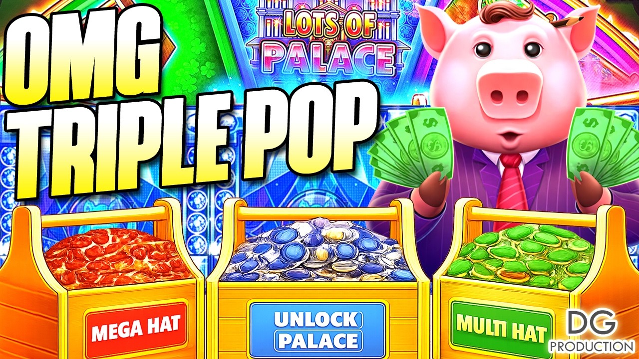 🚨OMG🚨TRIPLE POP NEW HUFF N LOTS OF PUFF PALACES SLOT MACHINE REVEAL BIG WIN LAS VEGAS GRAND CASINO