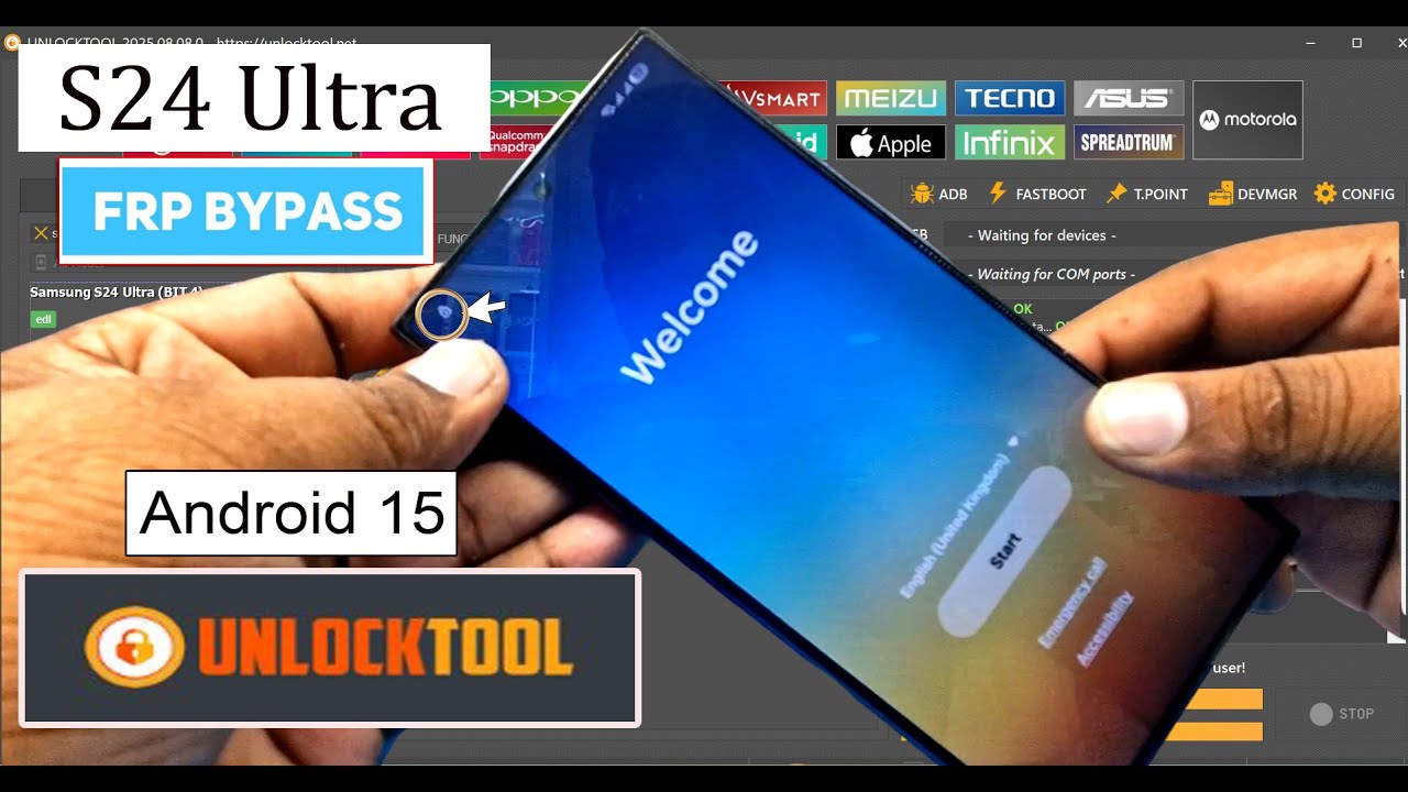 Samsung Galaxy S24 Ultra (SM-S928B) FRP Bypass Unlock Tool Via EDL Mode Android 15/16 ✅