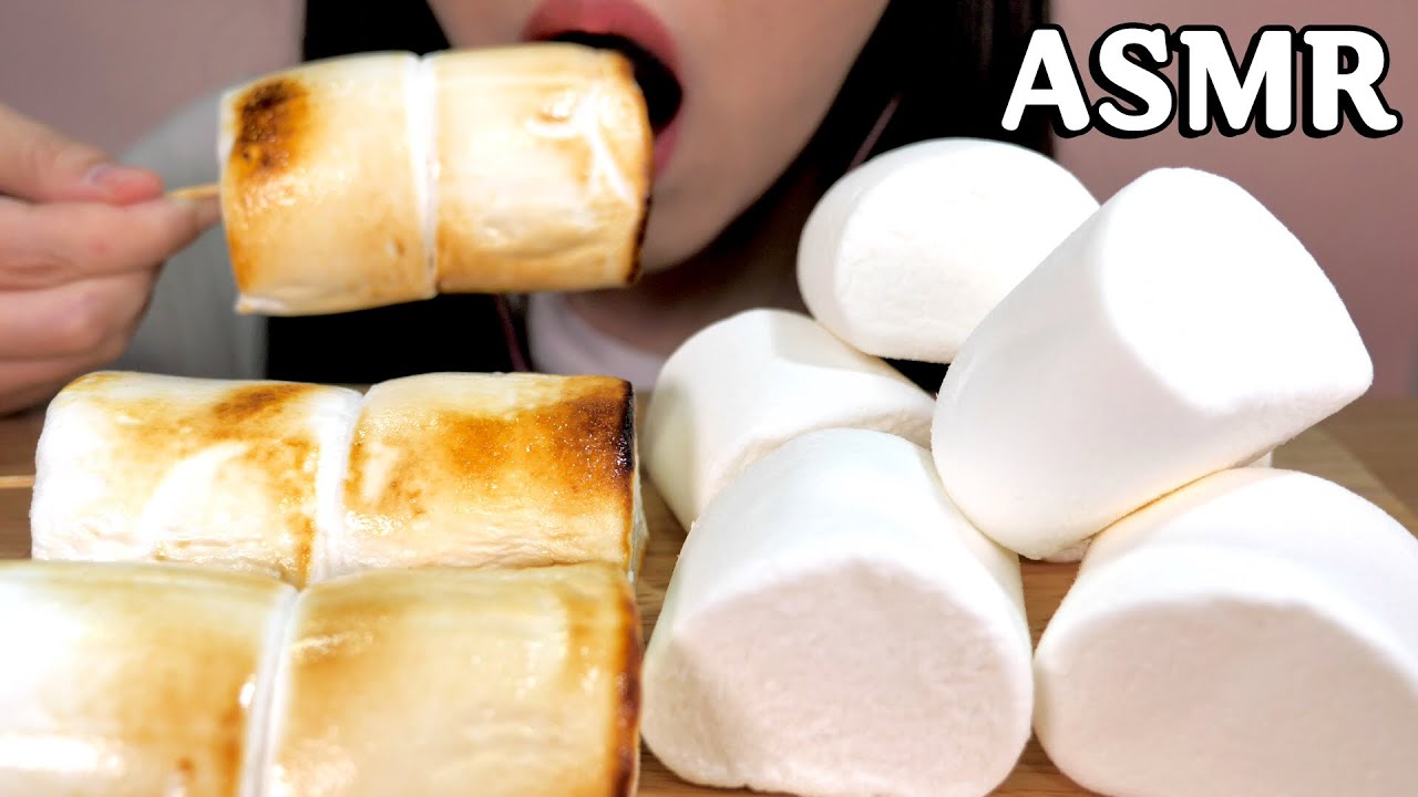 ASMR Giant Marshmallow EATING SOUNDS MUKBANG 대왕마시멜로우 ASMR 리얼사운드 먹방 巨大マシュマロ 咀嚼音 NO TALKING