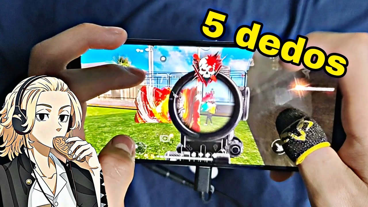MELHOR HUD DO FF?? HUD 5 DEDOS. Mov de emulador!!!