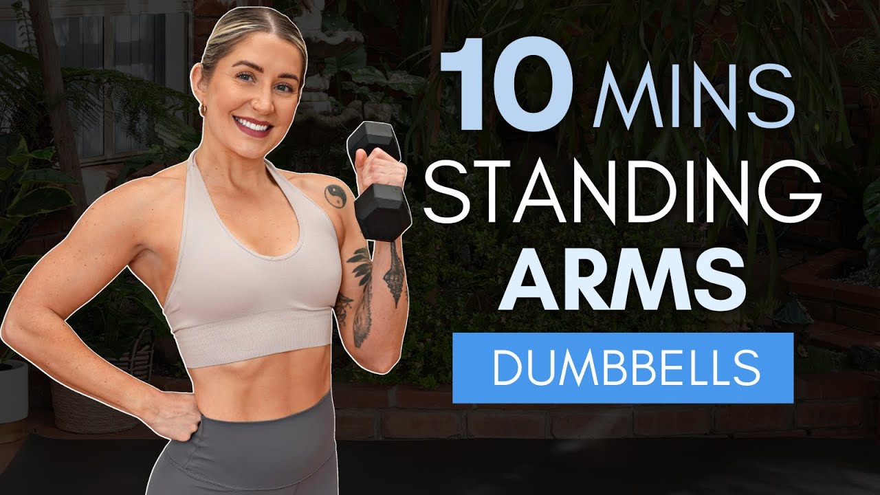 10 Minute Standing Dumbbell ARMS | Sculpt Biceps, Triceps & Shoulders (Beginner Friendly)