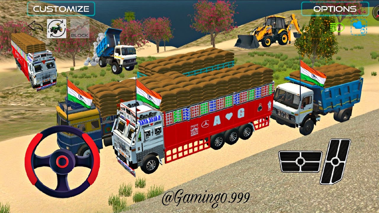 Drive Jcb & Uploading Rice Bags on Truck 🚛 Diesel Fuel ⛽ Drum #tractor #gaming #jcb #truck