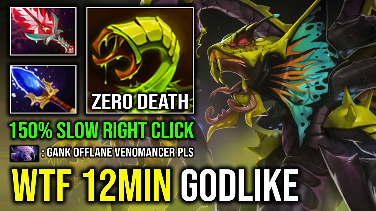 WTF 12MIN GODLIKE 150% Move Slow 1 Shot Noxious Plague Unlimited Skill Spam Venomancer Dota 2