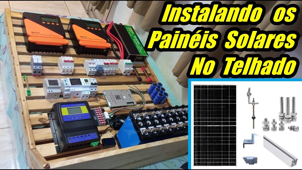 Montando Meu Sistema Solar #16 - Como Montar estrutura e instalando painéis no telhado Fibrocimento