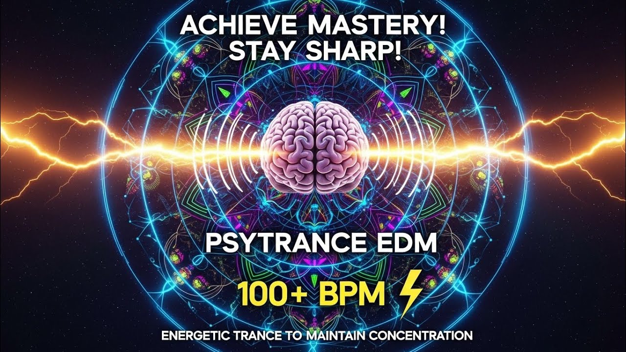 Achieve Mastery! Stay Sharp! Psytrance EDM 100+ BPM ⚡ Energetic Trance to Maintain Concentration