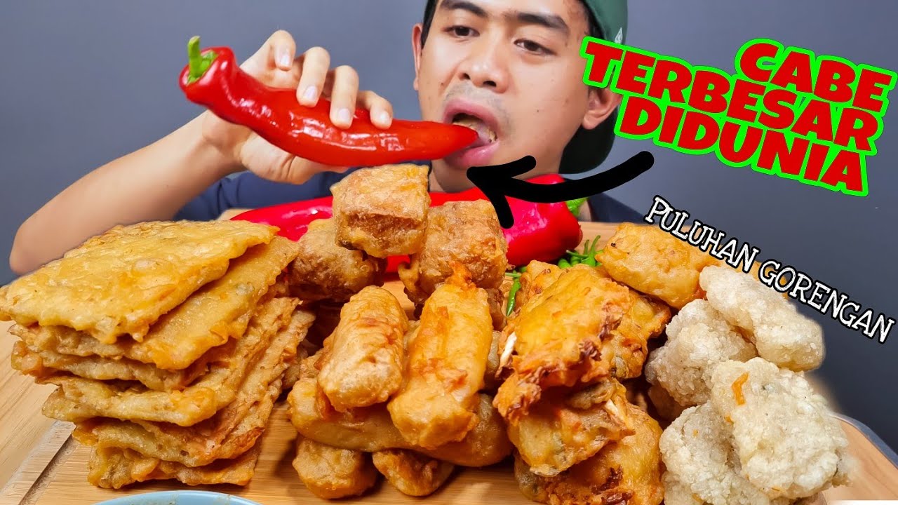 MUKBANG PULUHAN GORENGAN ABANG2 PAKE CABE TERBESAR DIDUNIA!