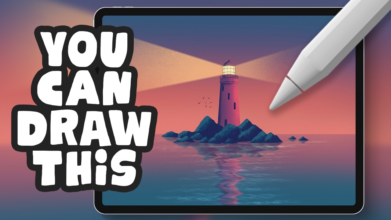 You can draw this Scenic LIGHTHOUSE in Procreate! 🌊