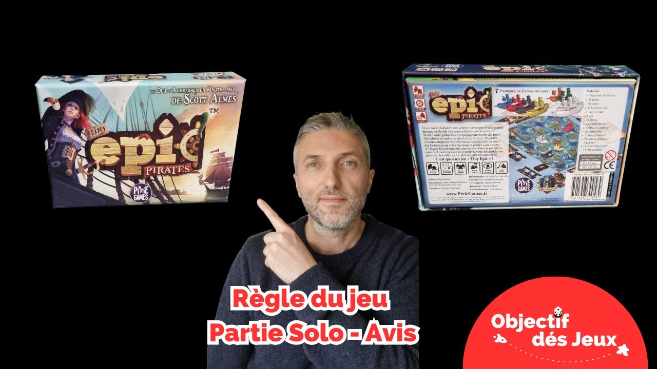 Tiny Epic Pirates Comment jouer une partie solo avec vidéo règle du jeu de société. Pixies games
