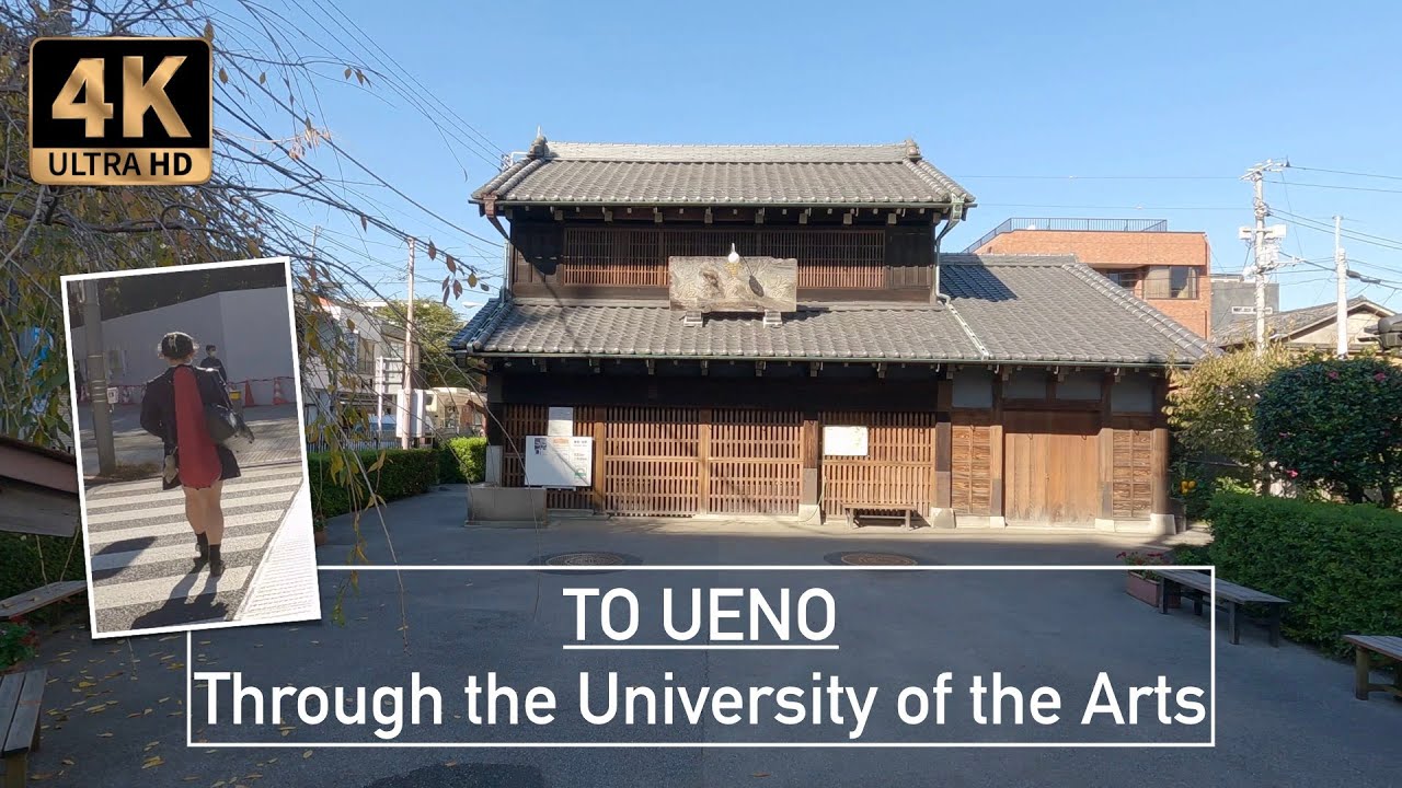 🇯🇵 WALK to UENO Park through the University of the Arts - TOKYO - Sunny afternoon ⎡ 4K ⎦