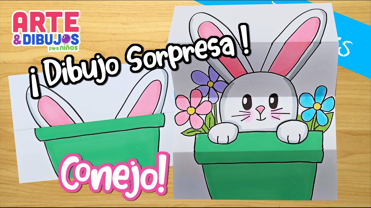 Como dibujar UN CONEJO | DIBUJO SORPRESA | Arte y Dibujos para Niños