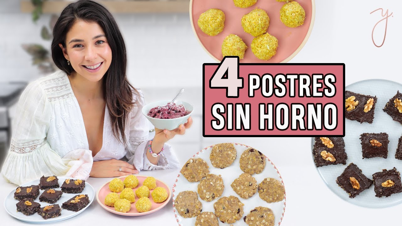 4 POSTRES SIN HORNO | Fáciles, Saludables y Deliciosos 🍪
