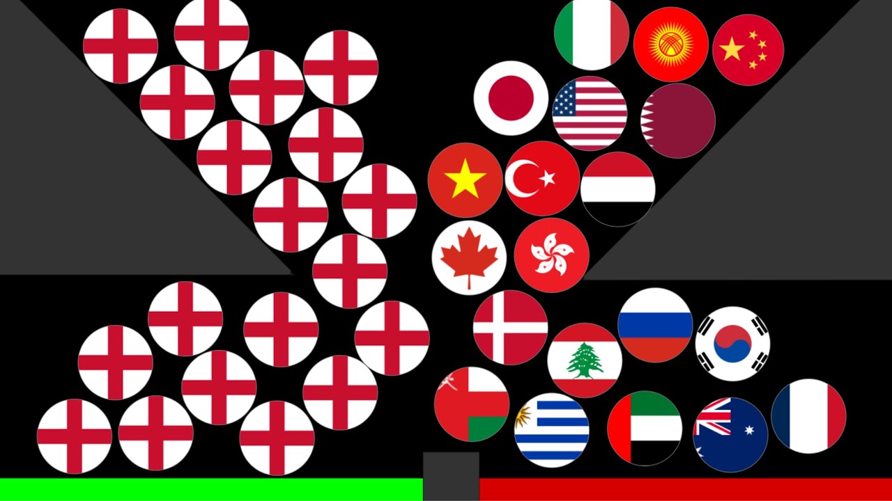 20 Countries vs England | The Ultimate Marble Race Survival
