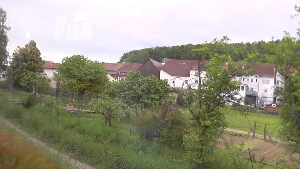 Vogelsbergbahn zwischen Reiskichen und Grünberg, Fensterblick in Fahrtrichtung rechts