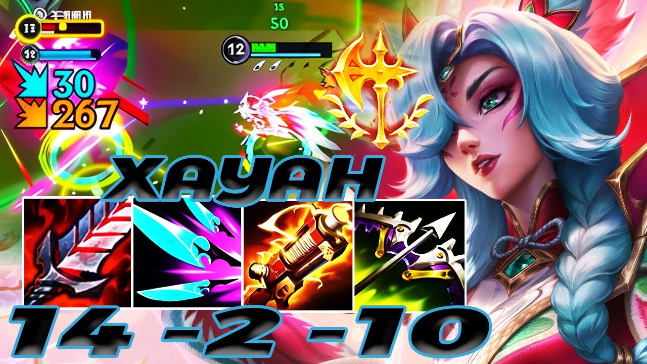 WILD RIFT XAYAH ADC GAMEPLAY | 14 -2 -10 MVP | XAYAH BUILD RUNES