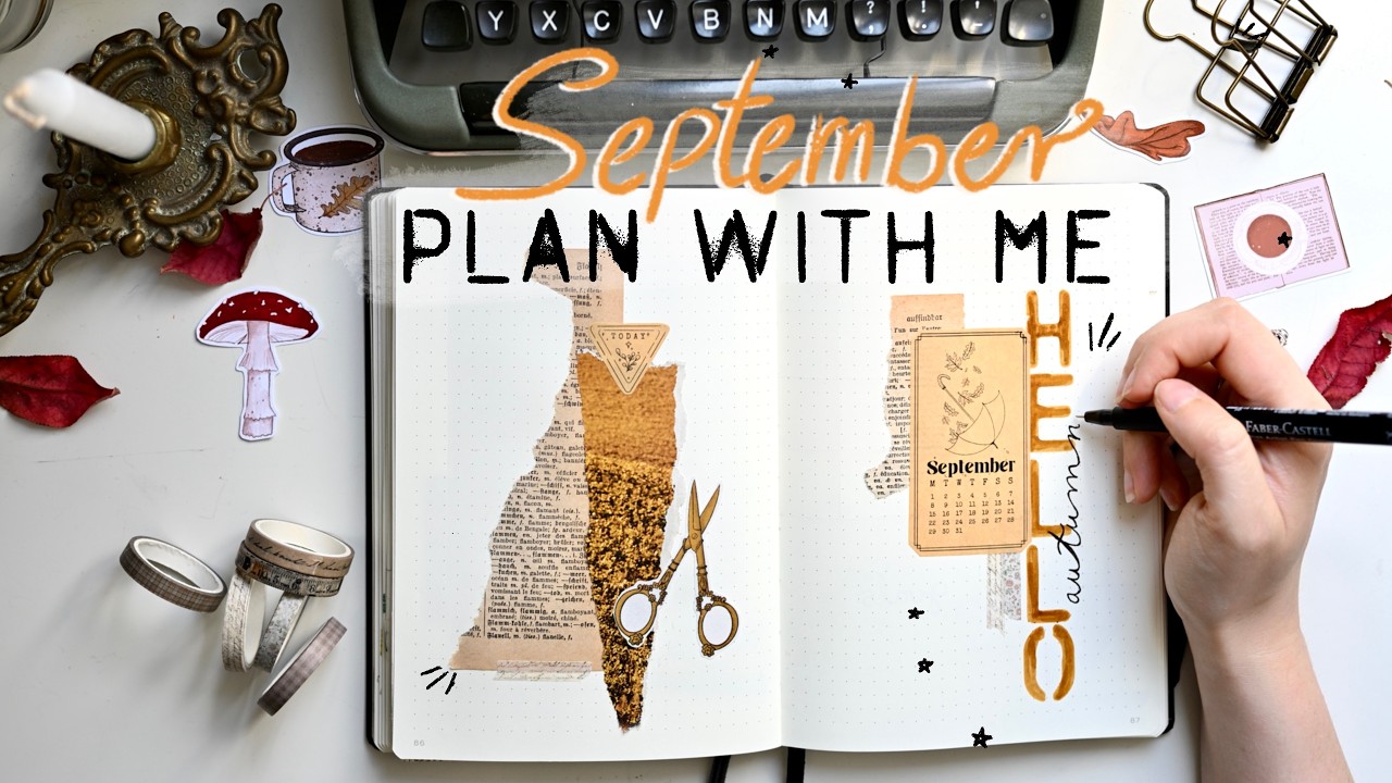 Plan with me for SEPTEMBER 2025 • Bullet Journal monthly Set Up • light Autumn Themed