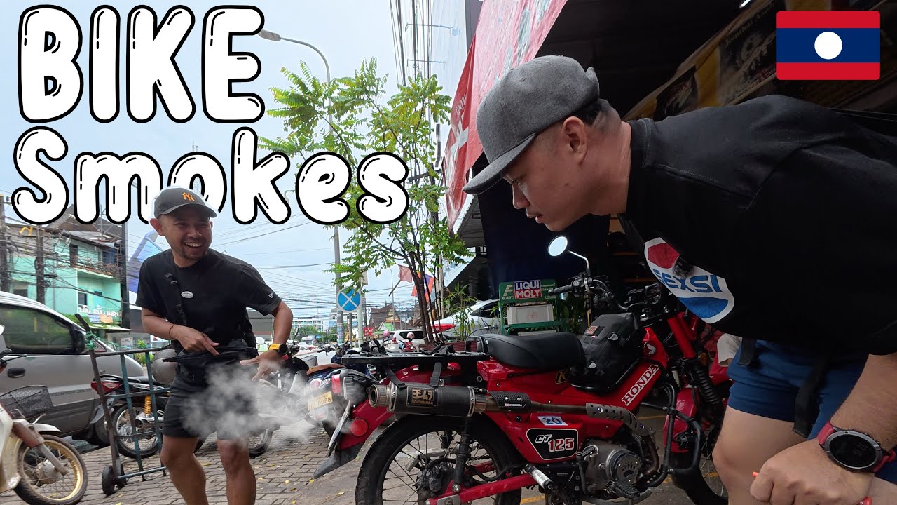 1,300 គីឡូម៉ែត្រ ម៉ូតូខ្ញុំហុយផ្សែង | Day4, LaosSeries