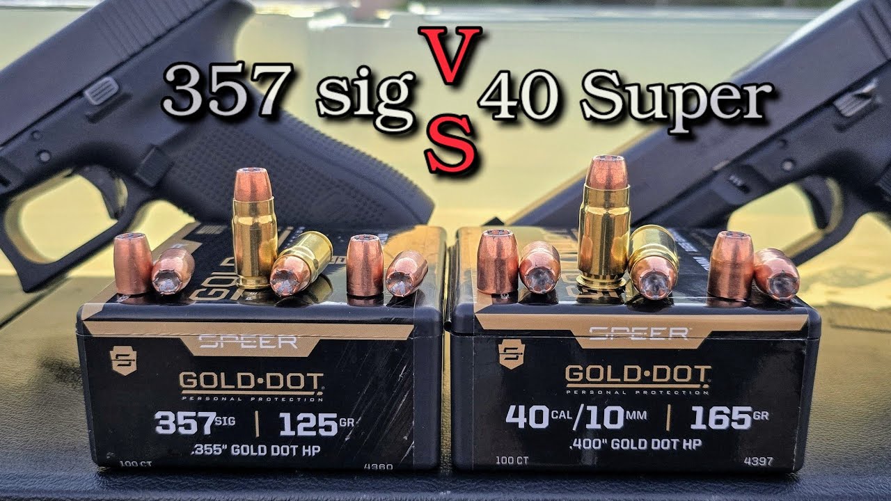 Тест баллистического геля 357 Sig против 40 Super.