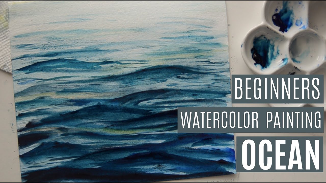 HOW TO PAINT WATERCOLOR OCEAN? || [ Beginners Watercolor Painting ]