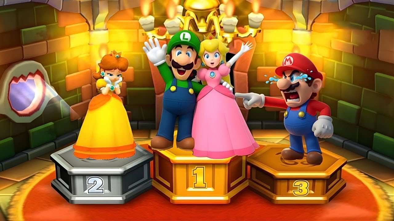 [マリオパーティシリーズ 3DS  :ミニゲームルイージ Vs マリオ Vs ピーチ Vs デイジー( CPU最強 たつじん)]