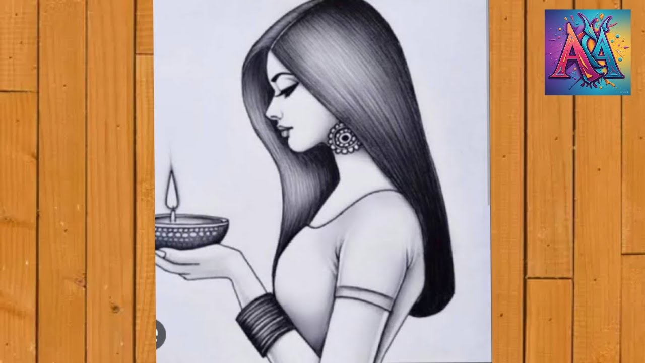 How to draw happy diwali sketch