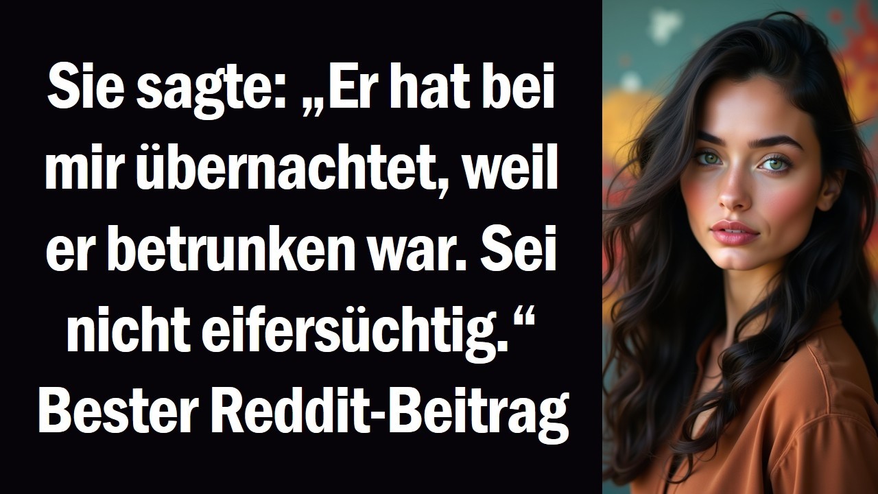 Sie sagte „Er hat bei mir übernachtet, weil er betrunken war. Sei nicht eifersüchtig.“ Bester