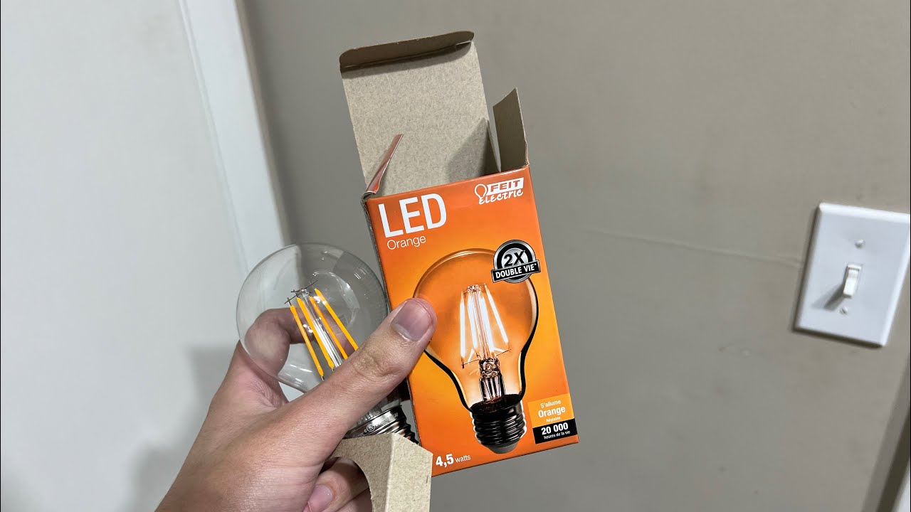 Orange Feit Electric 4.5 Watt 120 Volt A19 Filament LED Light Bulb