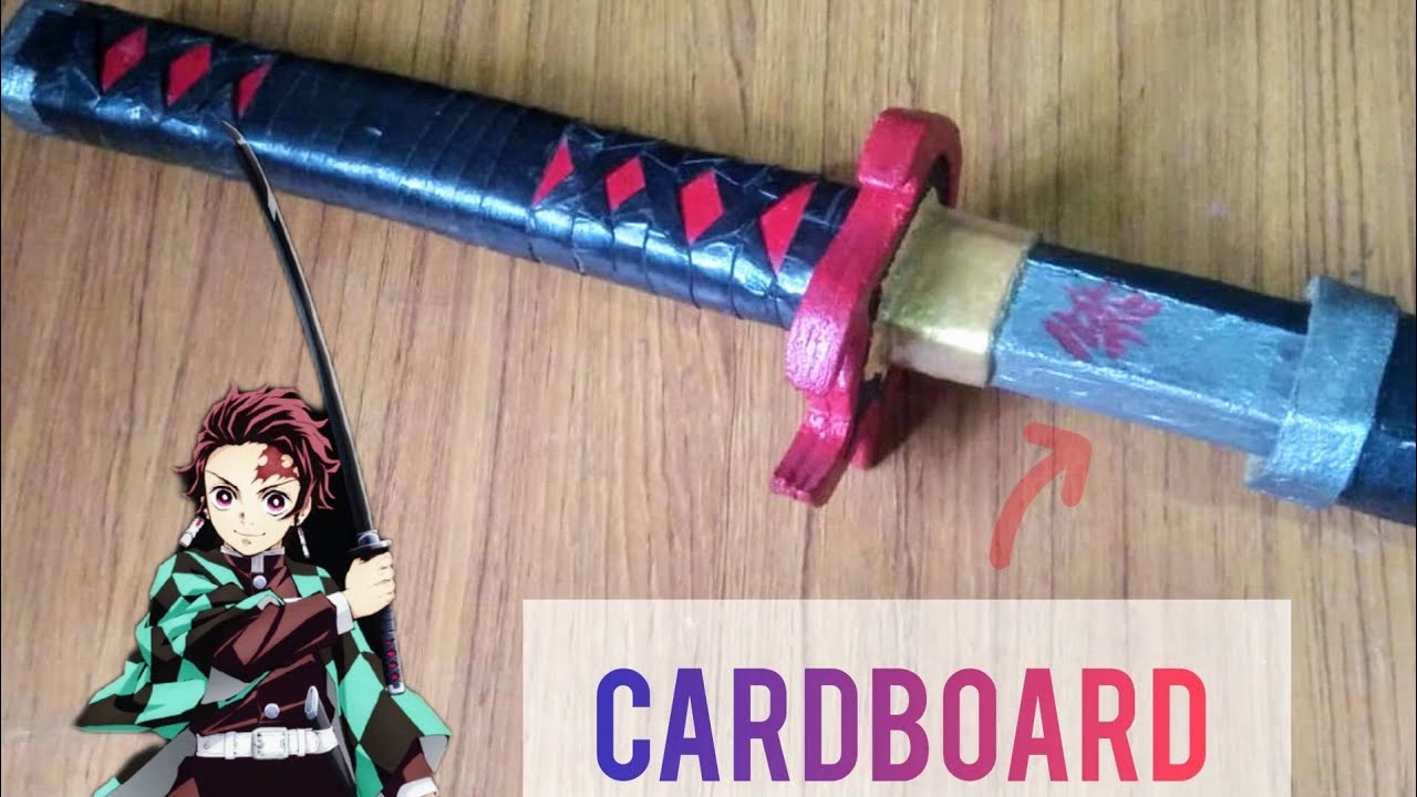 How to make Tanjiro's V2 katana from cardboard #demonslayer
